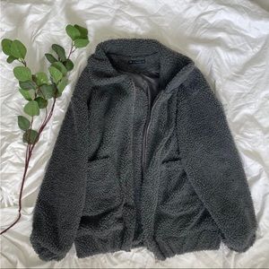 Oversized teddy Sherpa jacket